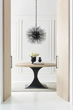 Lustre contemporain oursin de métal noir Strada