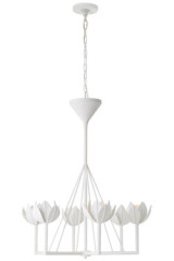 Lustre 6 lumières tulipes plâtre blanc Alberto - Lustre by Visual Comfort&Co.