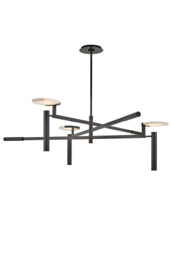 Lustre noir contemporain à 3 branches Melange - Lustre by Visual Comfort&Co.