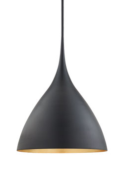 Agnes pendant lamp on stem black and gold  45cm - Pendants by Visual Comfort&Co.