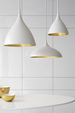 Agnes minimalist white pendant lamp 45cm