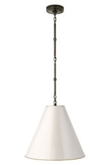 Black metal and white linen country-style pendant light Goodman - Pendants by Visual Comfort&Co.