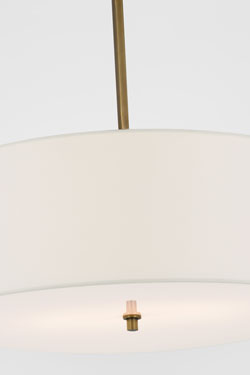 Classic white linen cylinder pendant Reed