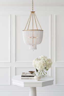 Jacqueline classic chandelier and white beads