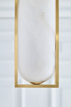 Melange alabaster pill pendant