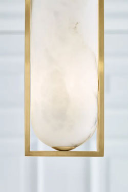 Melange alabaster pill pendant