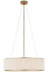 Round pleated gold pendant lamp in linen  Palati - Pendants by Visual Comfort&Co.