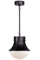 Suspension on dark bronze perforated metal rod Precision - Pendants by Visual Comfort&Co.