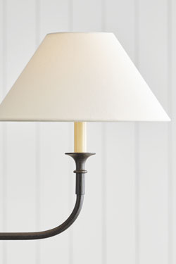 Petit lustre 2 lumières classique noir et blanc Piaf