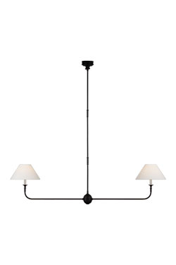 Petit lustre 2 lumières classique noir et blanc Piaf - Lustre by Visual Comfort&Co.