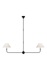 Petit lustre 2 lumières classique noir et blanc Piaf - Lustre by Visual Comfort&Co.