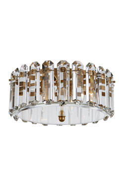 Plafonnier en cristal et laiton antique Bonnington - Plafonnier by Visual Comfort&Co.
