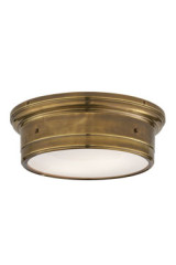 Plafonnier en laiton antique et verre blanc Siena - Plafonnier by Visual Comfort&Co.