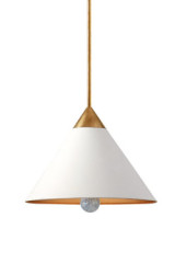 Suspension conique blanche et dorée 50cm Cleo - Suspension by Visual Comfort&Co.