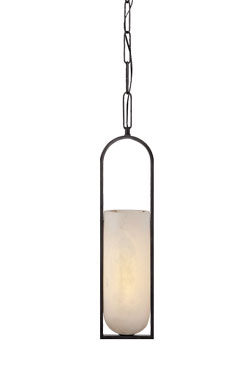 Suspension en métal bronze foncé et albâtre Melange - Suspension by Visual Comfort&Co.