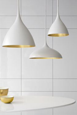 Suspension minimaliste blanche 25cm Agnes
