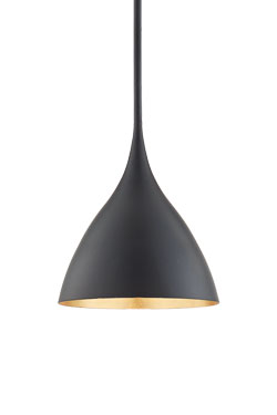 Suspension sur tige noire et or 25cm Agnes - Suspension by Visual Comfort&Co.