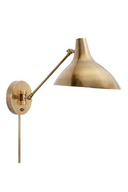Charlton swivel wall lamp in gold-plated metal - Wall lights by Visual Comfort&Co.