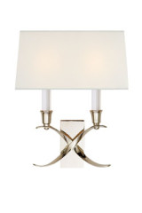 Classic wall light in polished nickel metal Cross Bouillotte - Wall lights by Visual Comfort&Co.