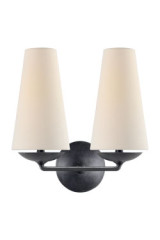 Classic 2-light wall lamp in black patinated metal Fontaine - Wall lights by Visual Comfort&Co.