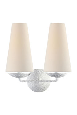 Classic 2-light wall lamp in white plaster Fontaine - Wall lights by Visual Comfort&Co.