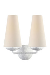 Classic 2-light wall lamp in white plaster Fontaine - Wall lights by Visual Comfort&Co.