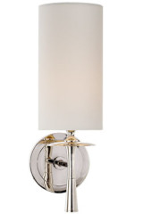 Drunmore classic silver and white linen sconce - Wall lights by Visual Comfort&Co.