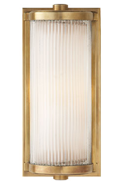 Gold-plated wall light with glass cylinder Dresser - Wall lights by Visual Comfort&Co.