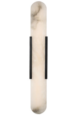 Large long wall light in alabaster and dark bronze Melange - Wall lights by Visual Comfort&Co.