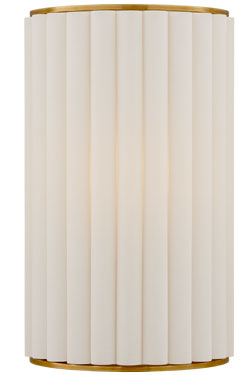 Pleated wall light in linen and gold Palati - Wall lights by Visual Comfort&Co.