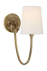 Reed gold and white linen wall light - Wall lights by Visual Comfort&Co.