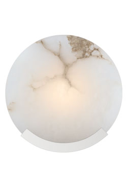 Round wall sconce in alabaster and polished nickel melange - Wall lights by Visual Comfort&Co.