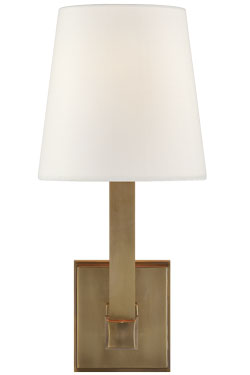 Square Tube antique brass wall light - Wall lights by Visual Comfort&Co.