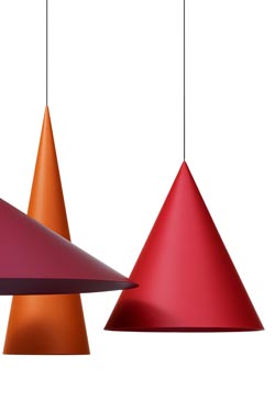Extra Large grande suspension conique rouge carmin