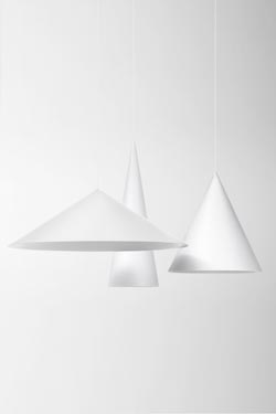 Extra Large suspension cône long blanc