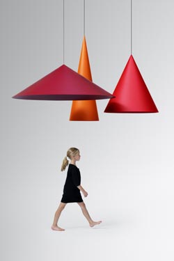 Extra Large white pendant long cone 