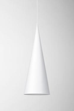 Extra Large white pendant long cone  - Pendants by Watsberg