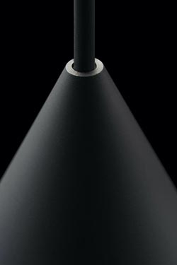 Extra small black conical pendant