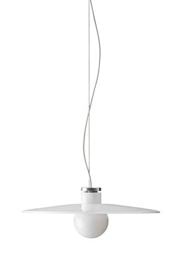 Halo S3 flared glass pendant in white