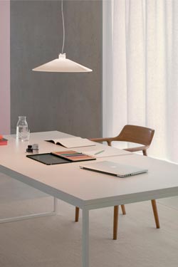 Halo S4 white pendant in flared opal glass cone
