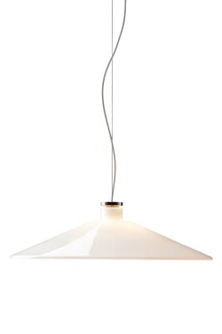 Halo S4 white pendant in flared opal glass cone - Pendants by Watsberg